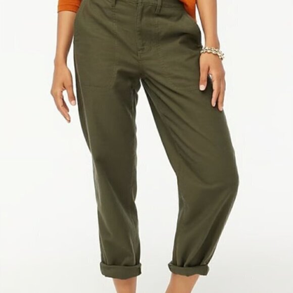 J. Crew Pants - J. Crew Womens Casual Cropped Camp Pant Size 8 Olive Green NWT Gorpcore Relaxed